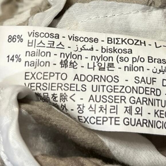 Zara Beige White Striped Tassel Tie High Waisted Tapered Trouser Pants Size M - Picture 5 of 5